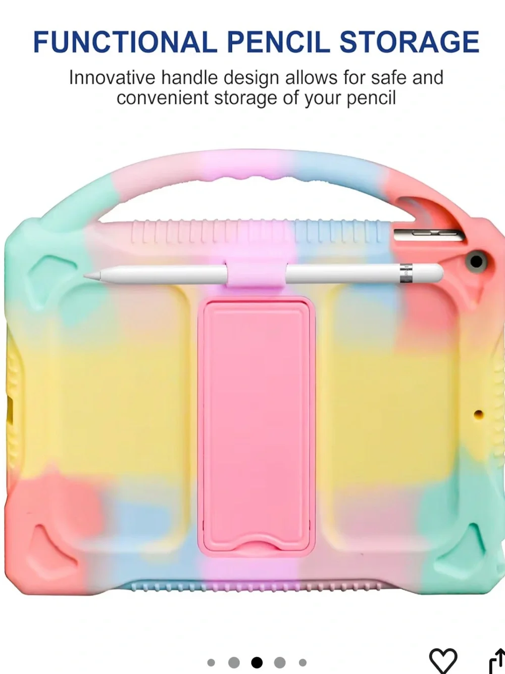 Kids iPad Case with Handle & Stand - Pastel Fits iPad Air/Air2 & 5th/6th Gen